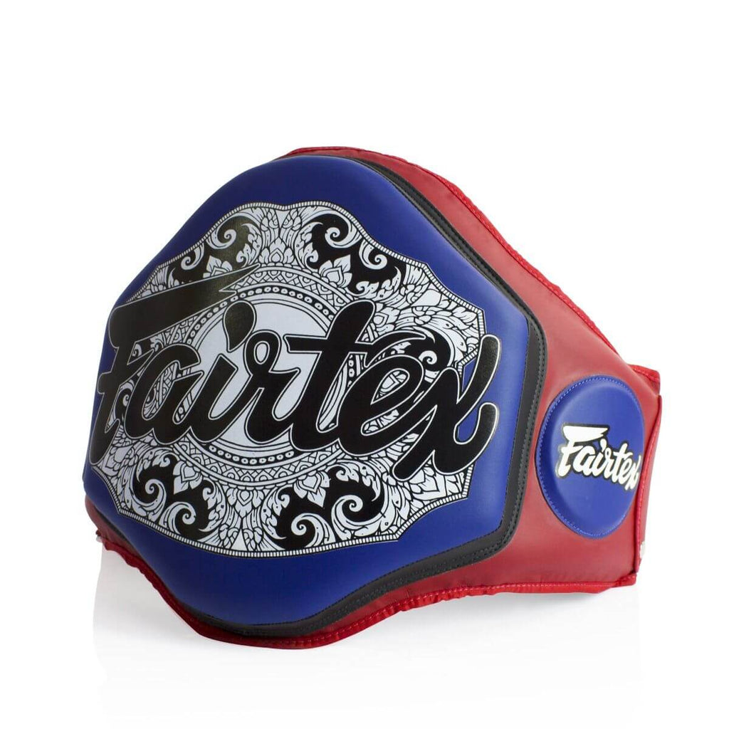 Fairtex Extra Padding Lightweight Belly Pad - Red Belt w Blue Pad