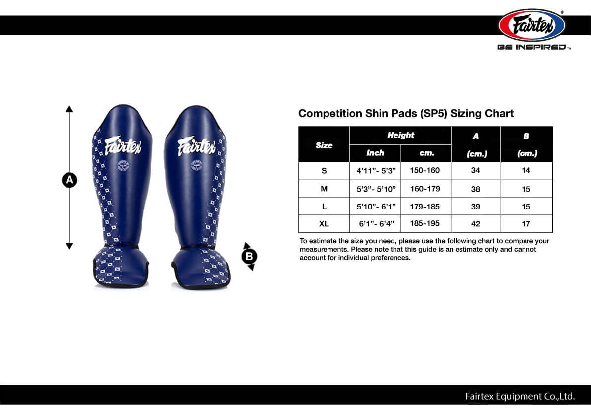 Fairtex SP5 Competition Muay Thai Shin Pads - Blue