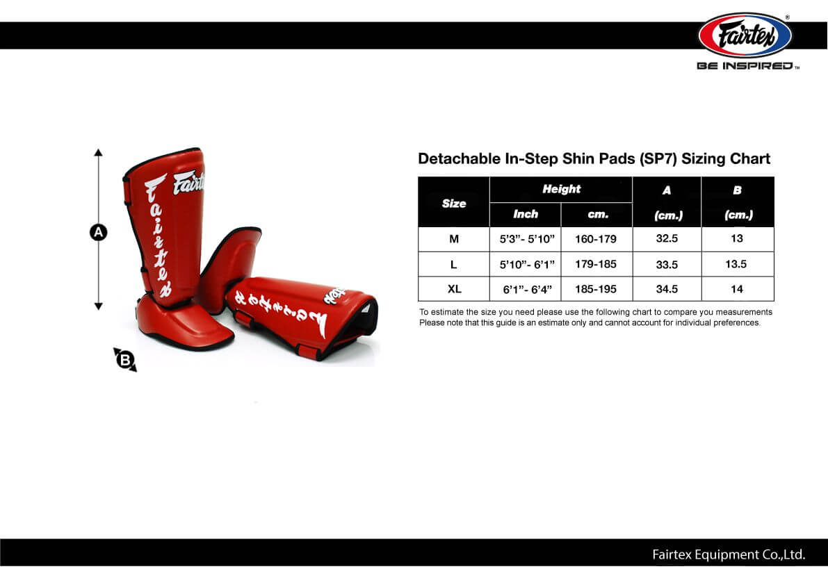 Fairtex Detachable In-step Shin Pads SP7
