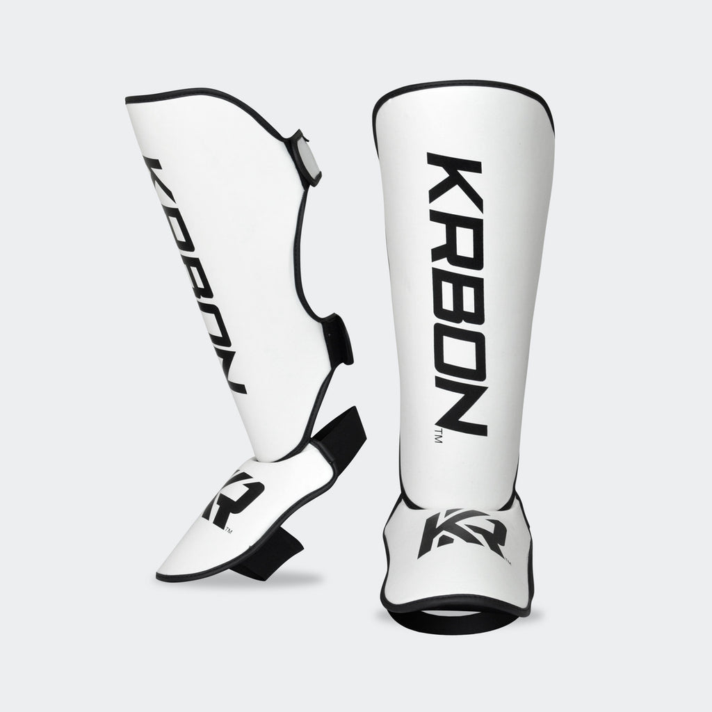 KRBON Shin Guards - White with Black Accents