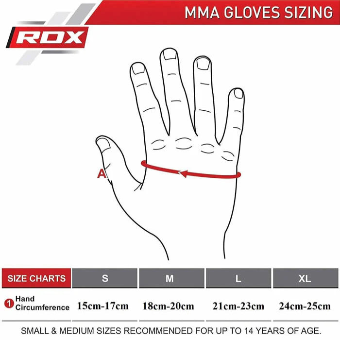 RDX T15 Noir Hybrid Mma Grappling Gloves