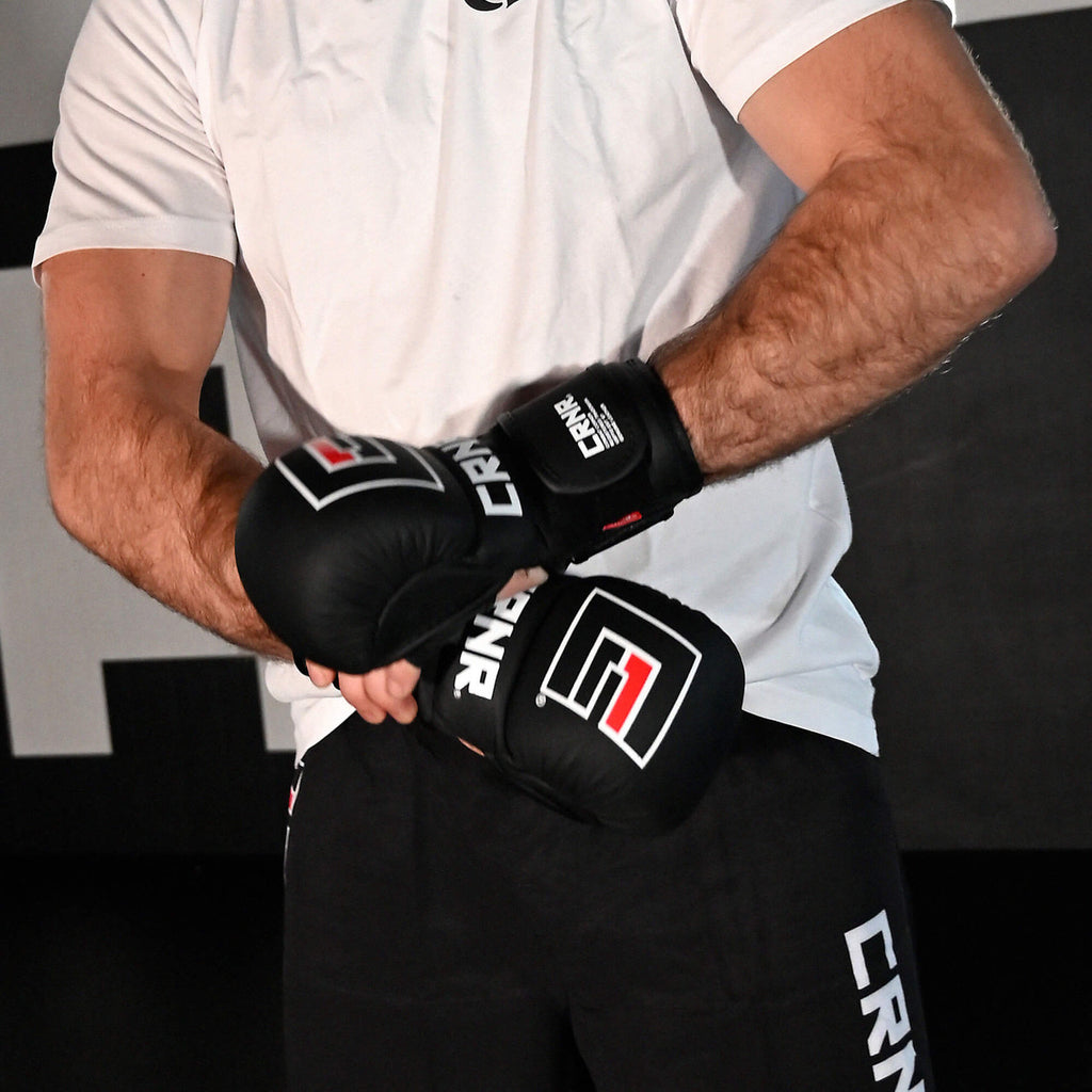 Combat Corner MMA Prime Sparring Leather Gloves - Black