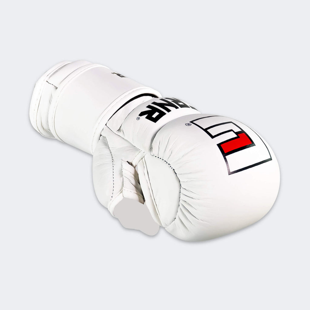Combat Corner MMA Prime Sparring Leather Gloves - White