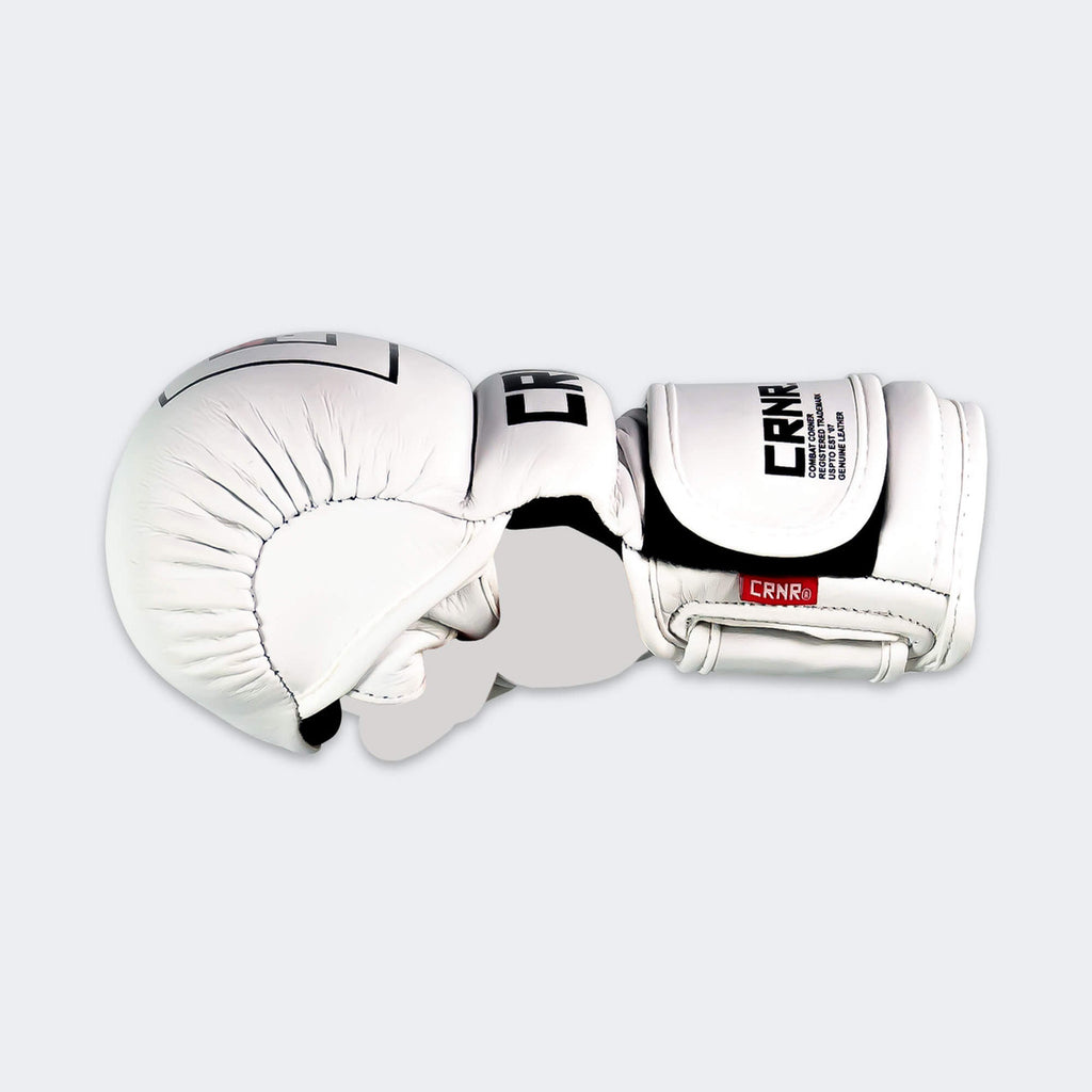 Combat Corner MMA Prime Sparring Leather Gloves - White