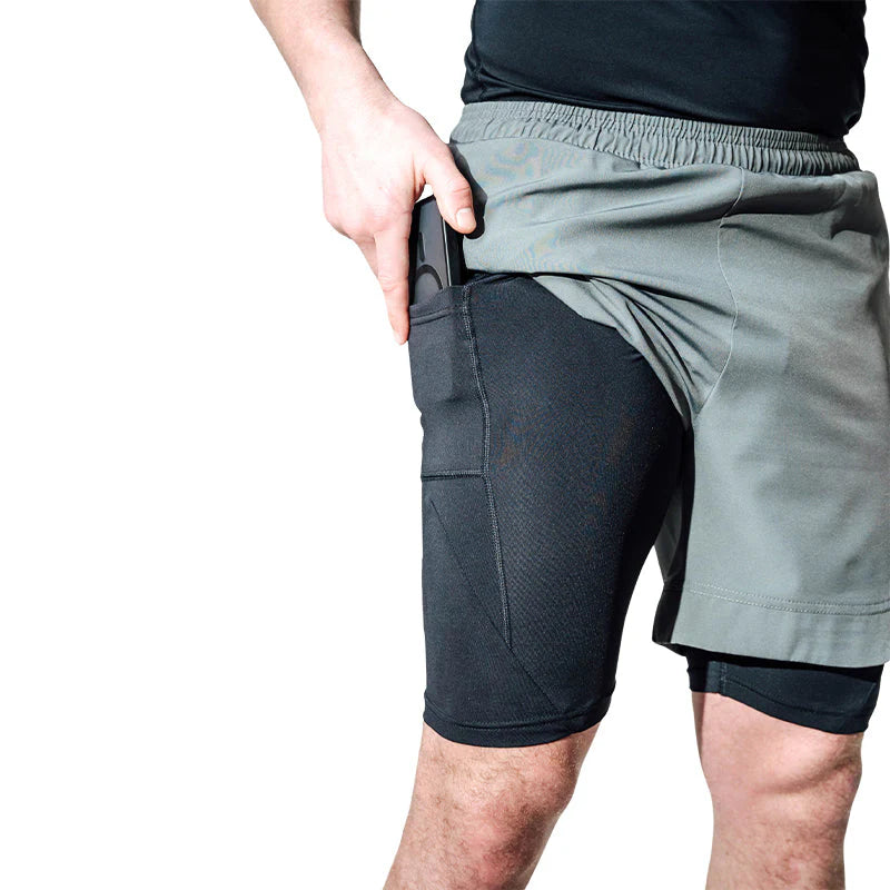 RDX T16 2-in-1 Compression MMA Shorts (Grey)