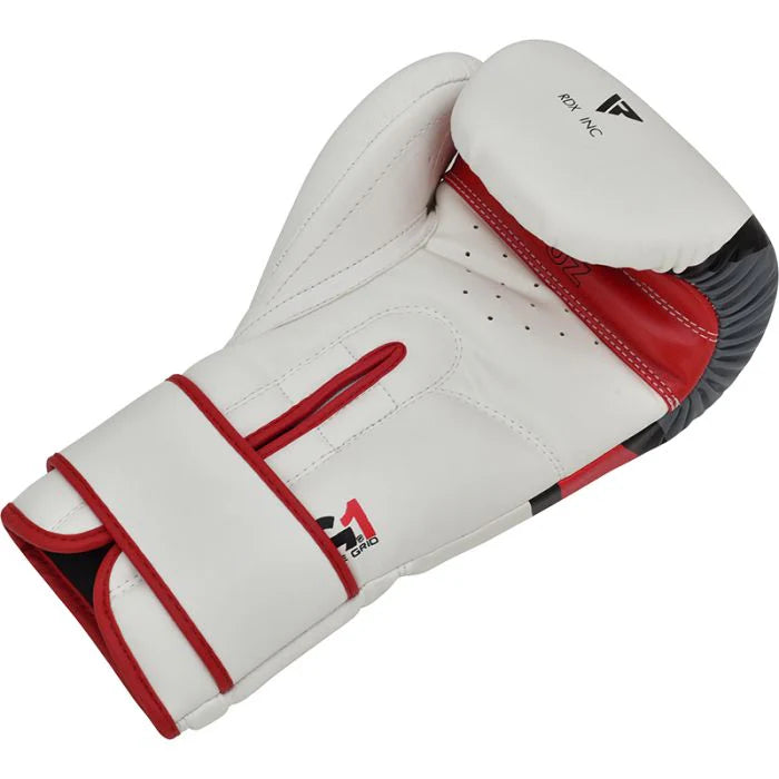RDX F7 Ego Boxing Gloves - Red and White - 16oz