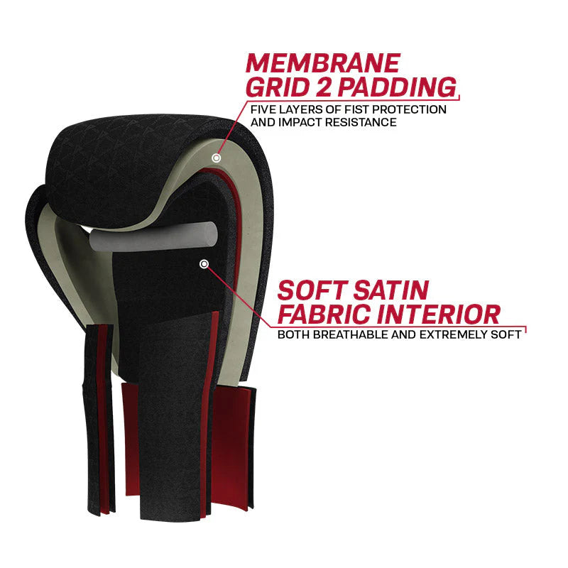 RDX F4 Boxing Sparring Gloves Hook & Loop - Red/Black