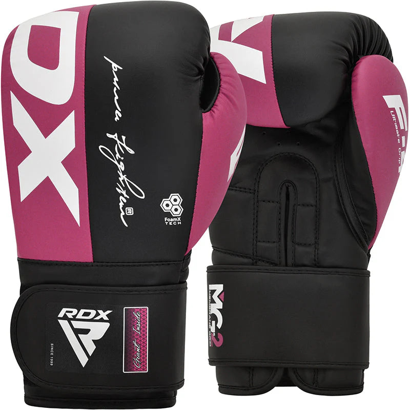 RDX F4 Boxing Sparring Gloves Hook & Loop - Pink/Black