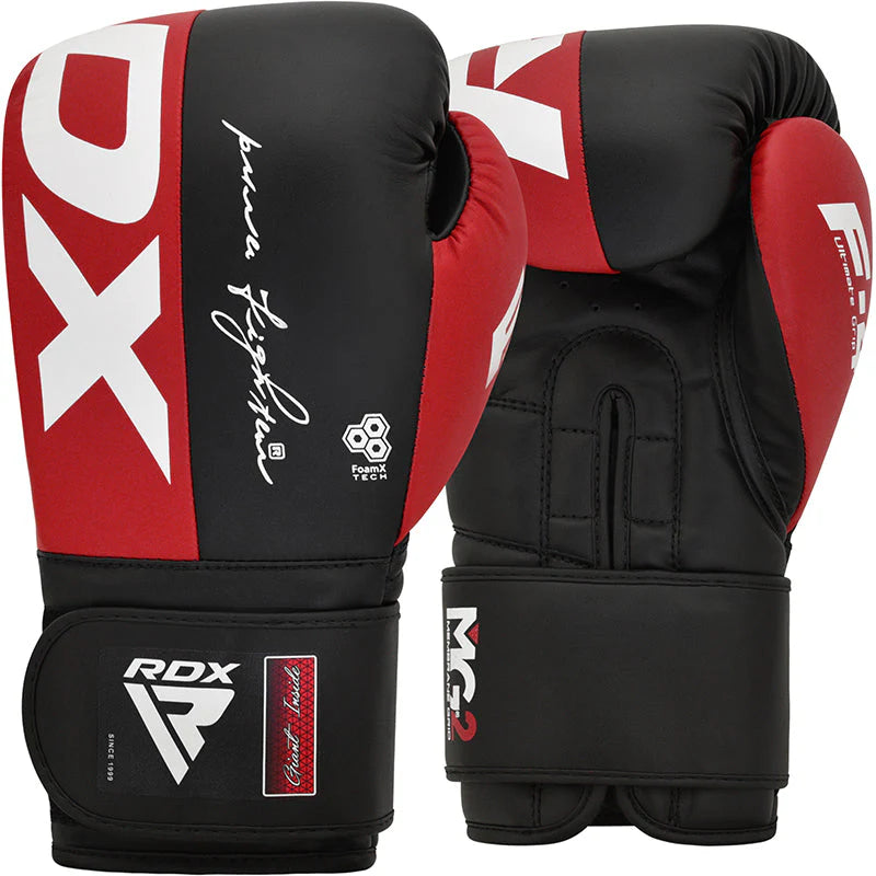 RDX F4 Boxing Sparring Gloves Hook & Loop - Red/Black