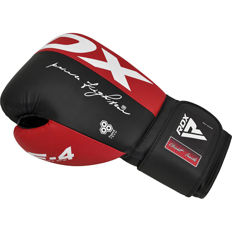 RDX F4 Boxing Sparring Gloves Hook & Loop - Red/Black