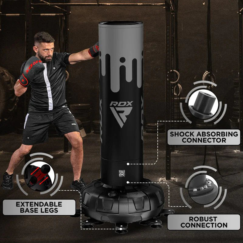 RDX Free-Standing Punch Bag With Free Random Bag Mitts 6ft - (NOT ASSEMBLED - Pick Up Only)