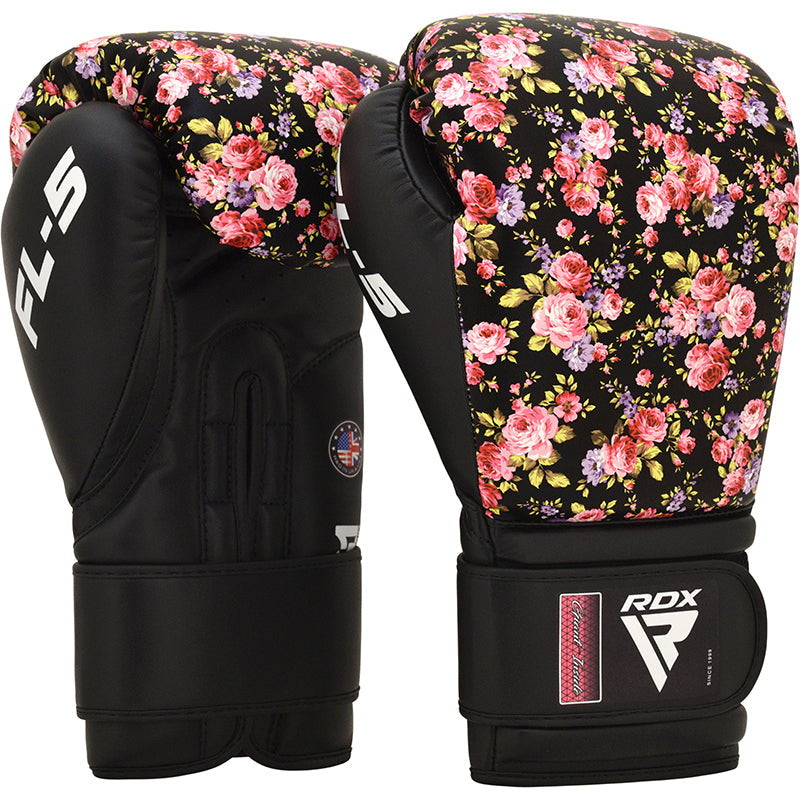 RDX FL5 Floral Boxing Gloves - Black