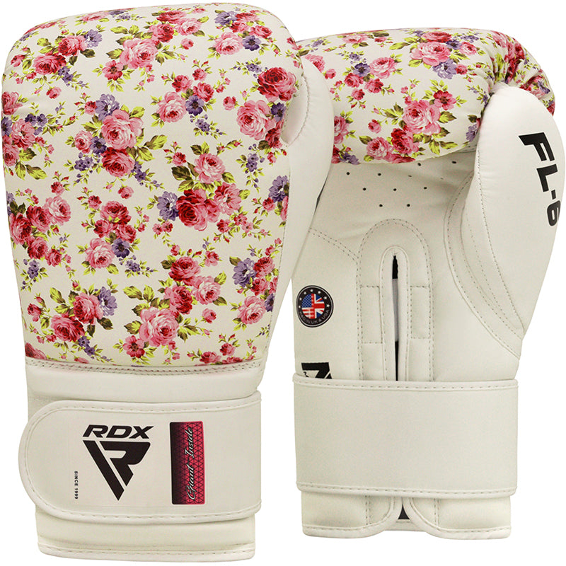 RDX FL6 Floral Boxing Gloves - White