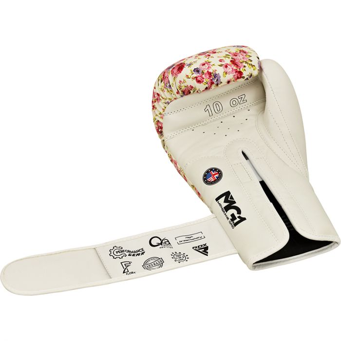 RDX FL6 Floral Boxing Gloves - White