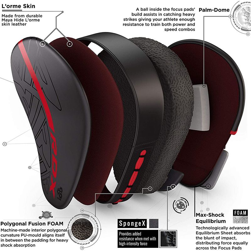 RDX F6 KARA Focus Pads - Black & Red