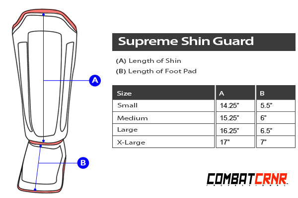 Combat Corner Supreme Shin Guards - Black