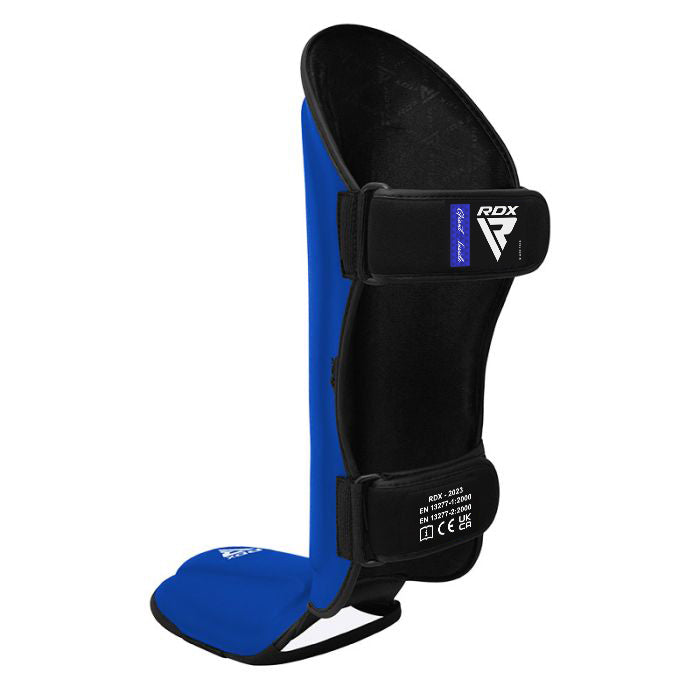RDX T1 Leather Shin Pad - Blue