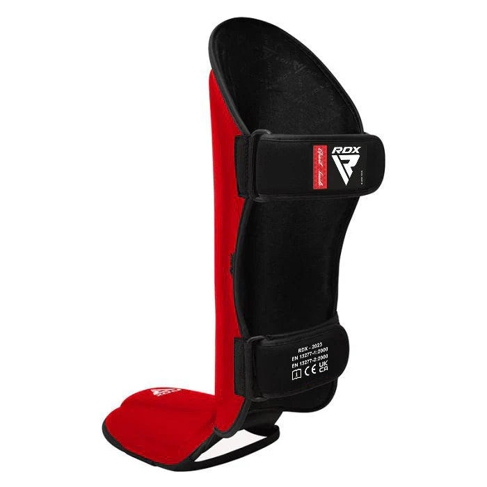 RDX T1 Leather Shin Pad - Red