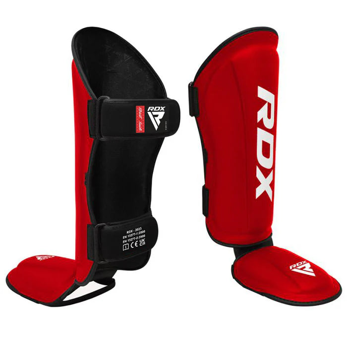 RDX T1 Leather Shin Pad - Red