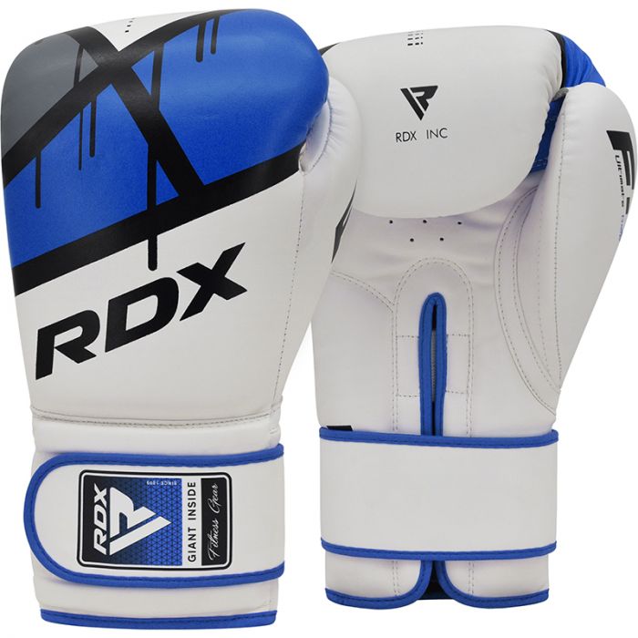RDX F7 Boxing Sparring Gloves Hook & Loop - Blue/White