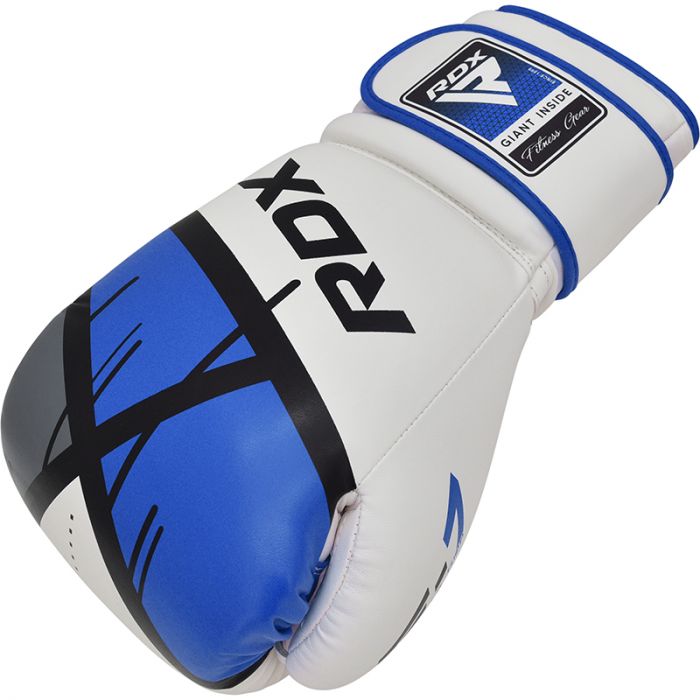 RDX F7 Boxing Sparring Gloves Hook & Loop - Blue/White