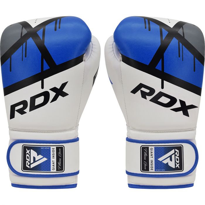 RDX F7 Boxing Sparring Gloves Hook & Loop - Blue/White